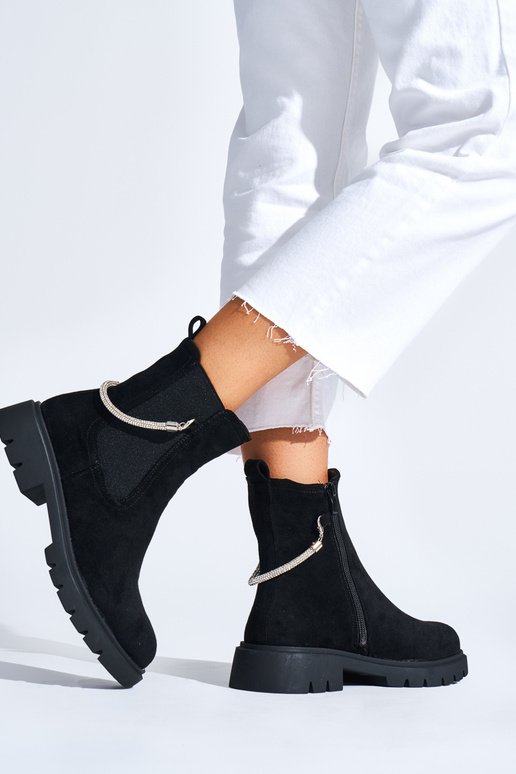 melnas krāsas sieviešu zābaki z...