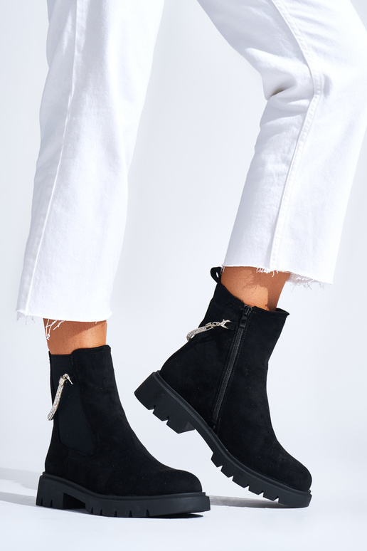 melnas krāsas sieviešu zābaki z...