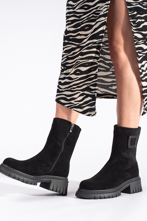 melnas krāsas sieviešu zābaki uz...