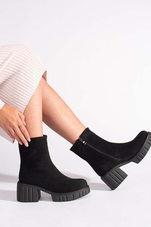 melnas krāsas sieviešu zābaki ar...