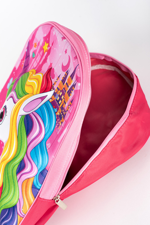 Rozā Mugursoma meitenei z jednorożcem