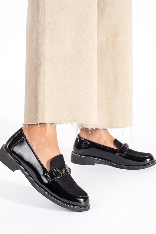 melnas krāsas elegants Sieviešu mokasīni melnas krāsas elegants Sieviešu mokasīni