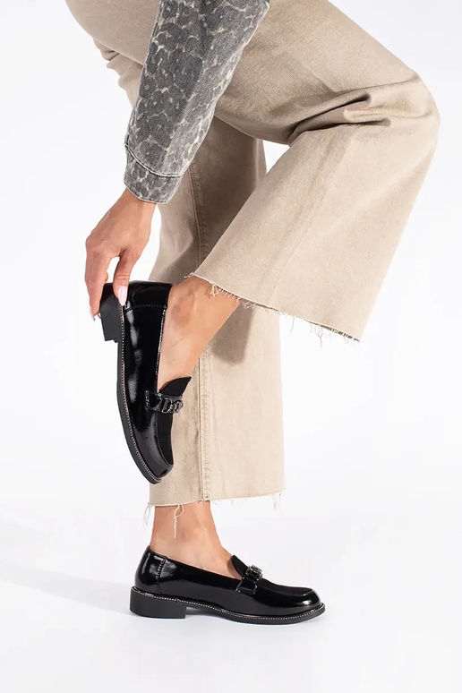 melnas krāsas elegants Sieviešu mokasīni melnas krāsas elegants Sieviešu mokasīni