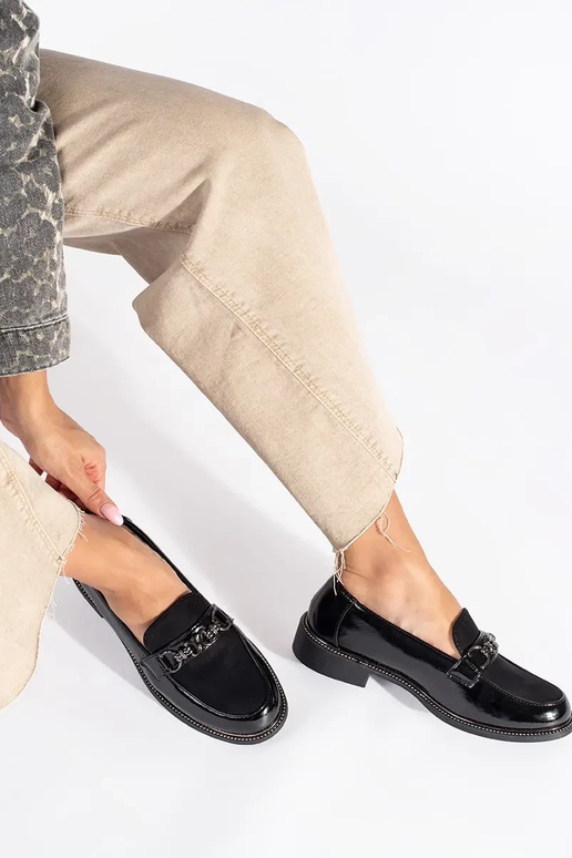 melnas krāsas elegants Sieviešu mokasīni melnas krāsas elegants Sieviešu mokasīni