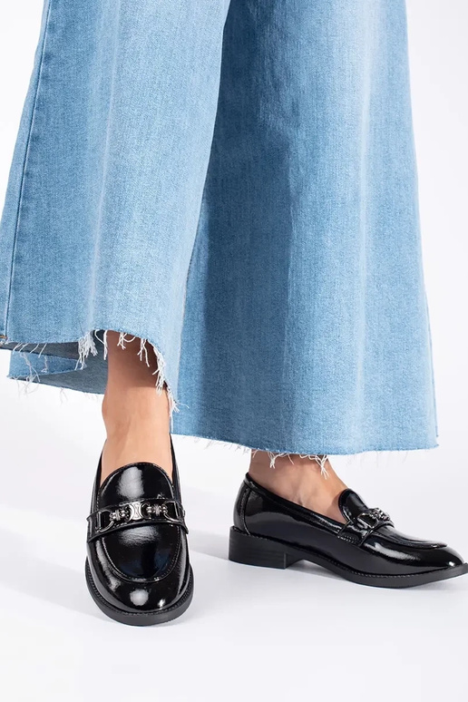 Laque Melnas krāsas Sieviešu mokasīni