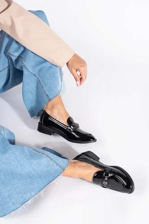 Laque Melnas krāsas Sieviešu mokasīni