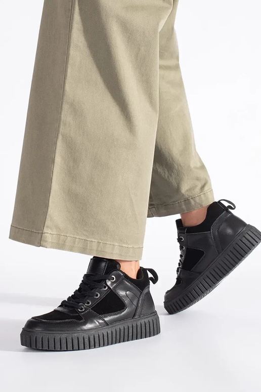 melnas krāsas augsts Sieviešu zābaki