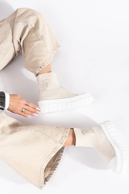 ziloņkaula augstas platformas zābaki