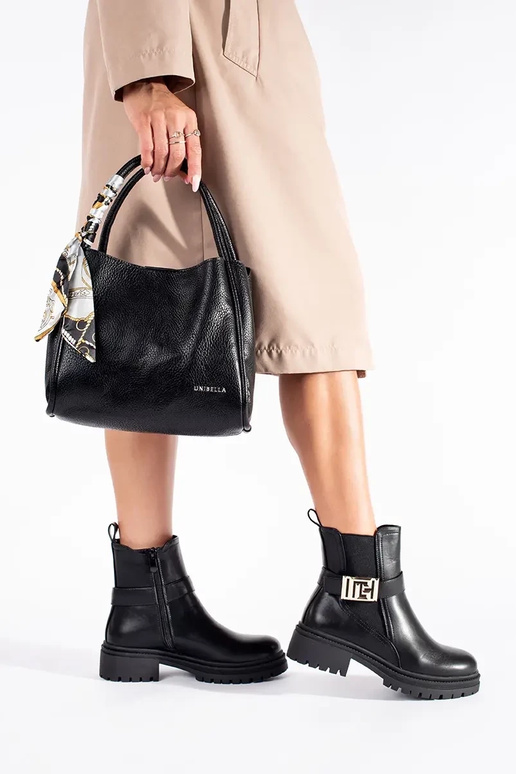 melnas krāsas klasika zābaki ar...