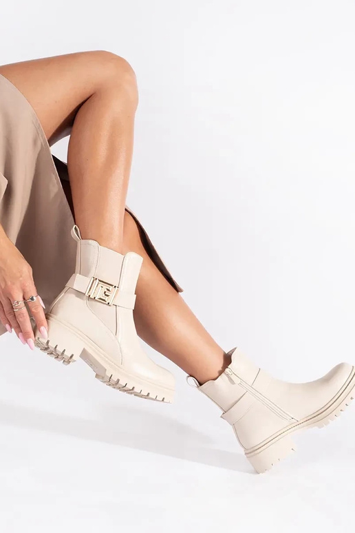 ziloņkaula krāsas klasika zābaki ar... ziloņkaula krāsas klasika zābaki ar...