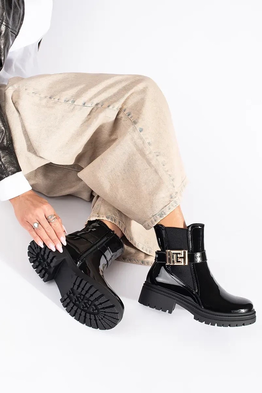 Laque Melnas krāsas Sieviešu zābaki Laque Melnas krāsas Sieviešu zābaki