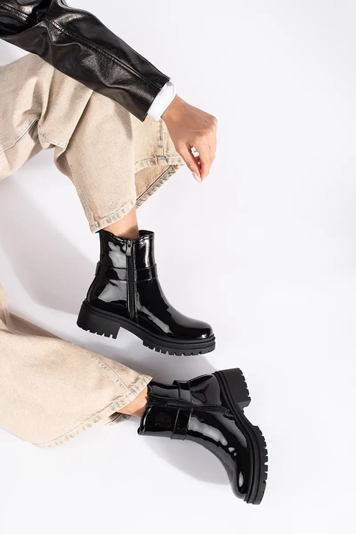 Laque Melnas krāsas Sieviešu zābaki Laque Melnas krāsas Sieviešu zābaki