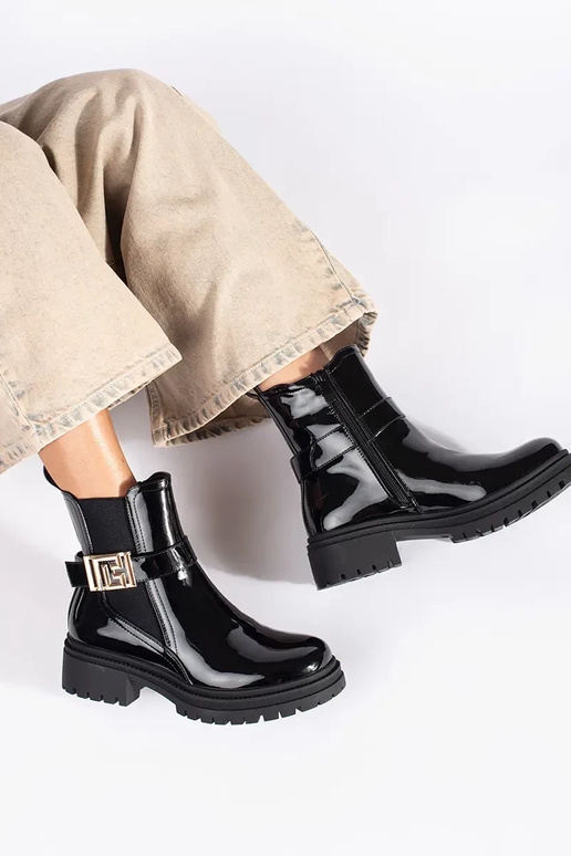 Laque Melnas krāsas Sieviešu zābaki Laque Melnas krāsas Sieviešu zābaki