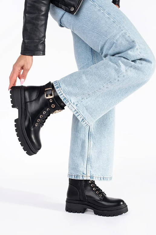 melnas krāsas sieviešu zābaki ar...