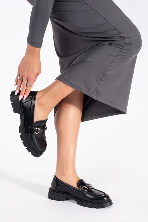 melnas krāsas elegants Sieviešu mokasīni