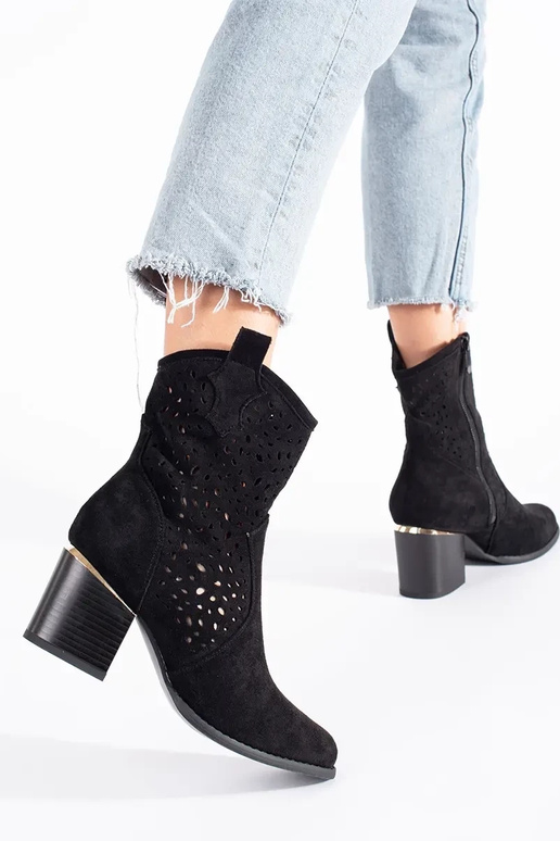 Ažūrs zābaki kovboju zābaki Melnas...