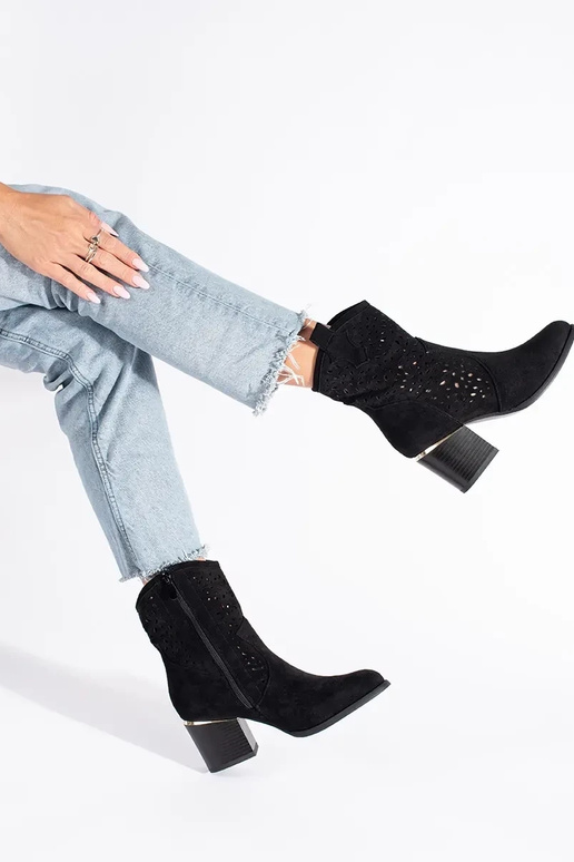 Ažūrs zābaki kovboju zābaki Melnas...