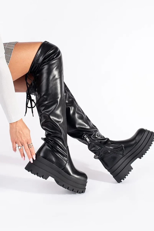 melnas krāsas musketieri ar platformu melnas krāsas musketieri ar platformu