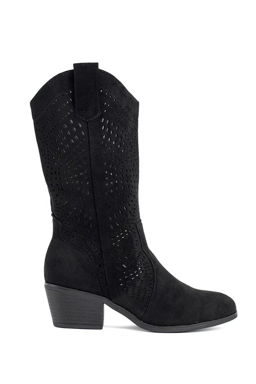 melnas krāsas ažūra kovboju zābaki...