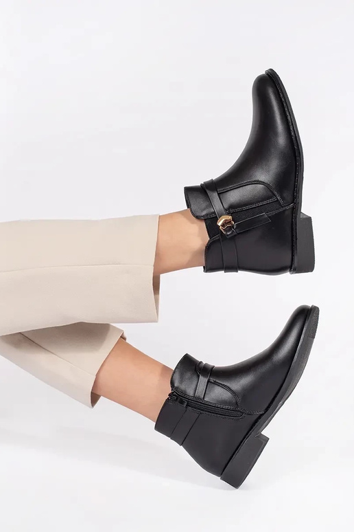 melnas krāsas sieviešu zābaki ar...