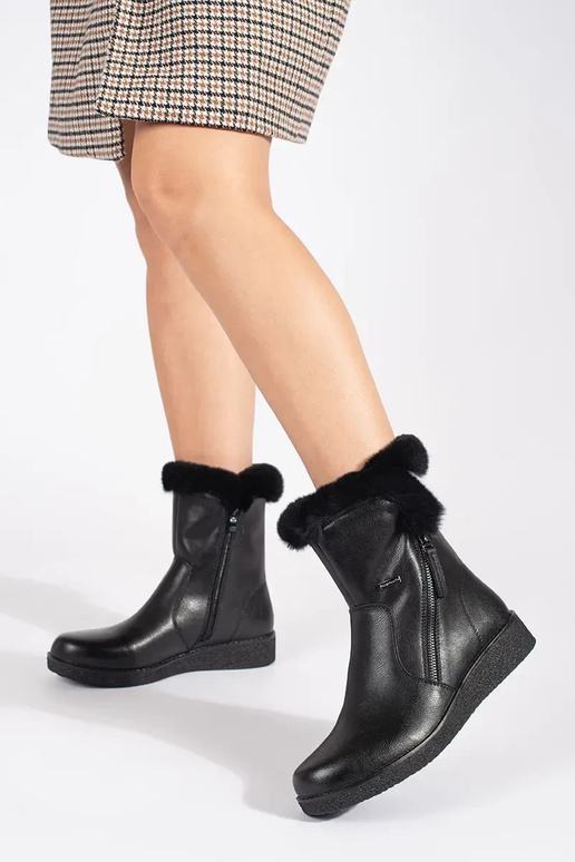 siltināti āda Melnas krāsas sieviešu...