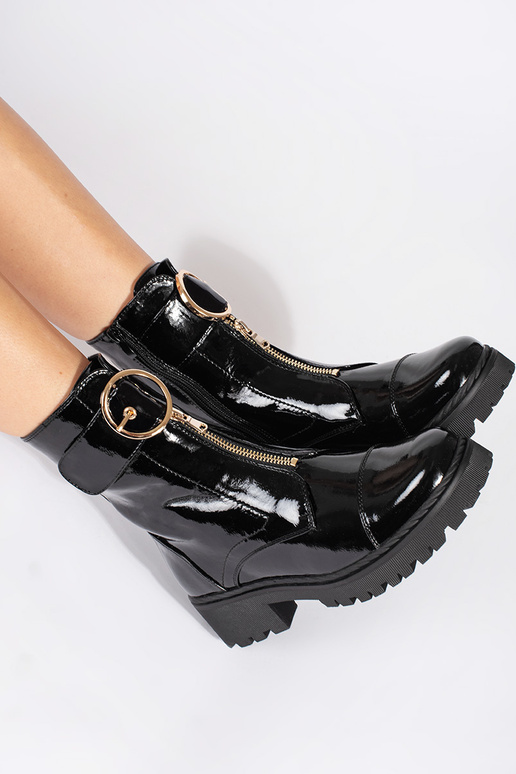 melnas krāsas lakots zābaki z...