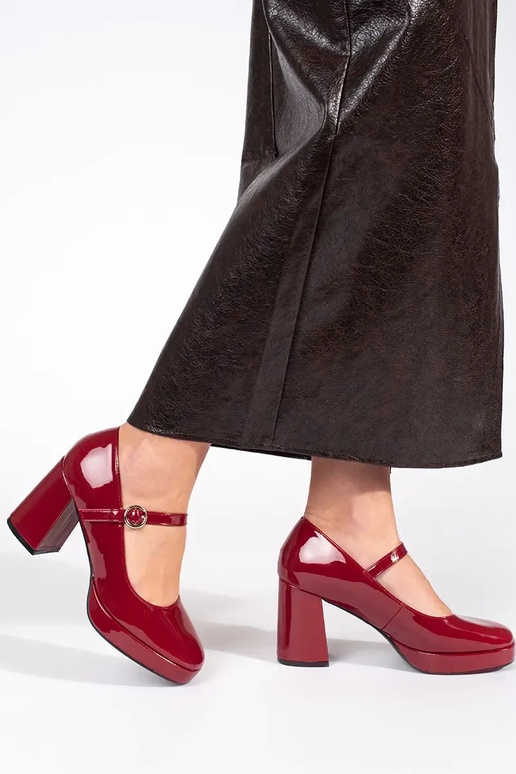 Sieviešu sarkanas lakotas kedas ar...