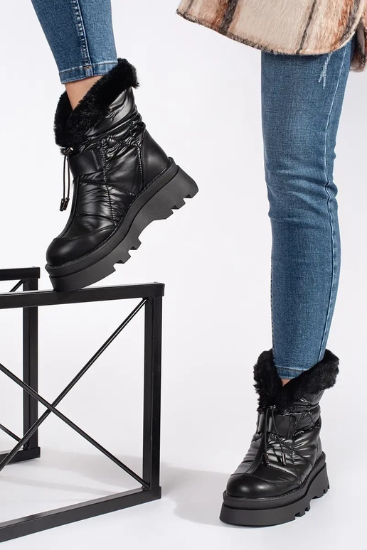 melnas krāsas Sieviešu sniega zābaki...