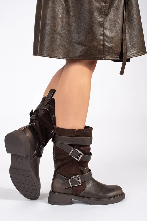 Sieviešu brūnas zempapēžu kurpes ar...