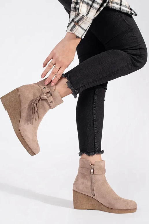 zamšādas smilšu krāsas sieviešu...