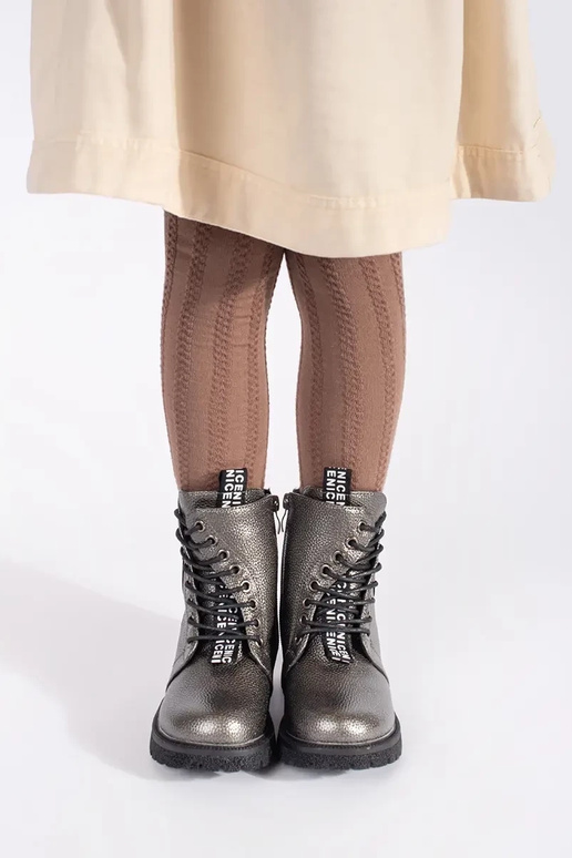 Bērnu izolēts mežģīņots zābaki ziema Bērnu izolēts mežģīņots zābaki ziema