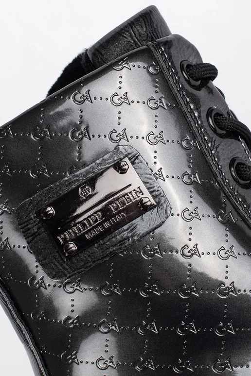 melnas krāsas lakots meitenīga zābaki...