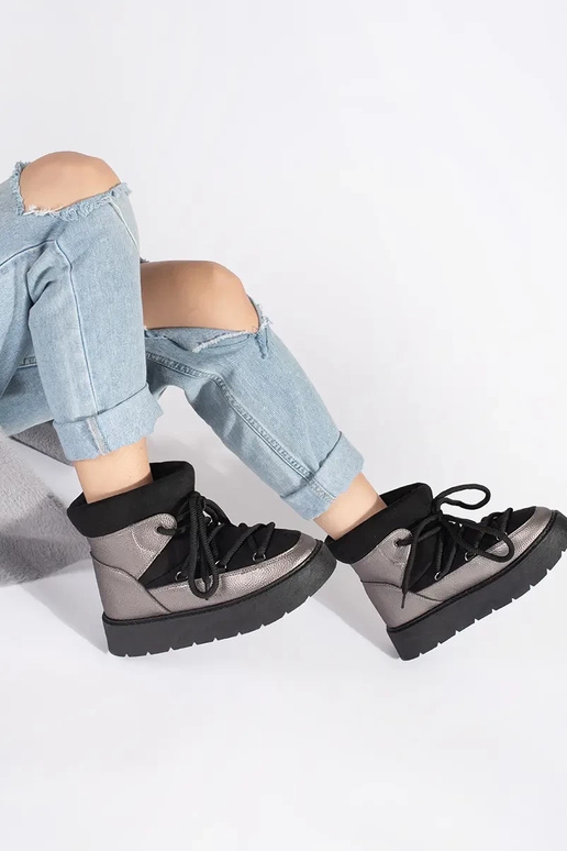 Melns-Sudrabs mežģīņots Sieviešu...