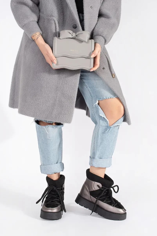 Melns-Sudrabs mežģīņots Sieviešu...