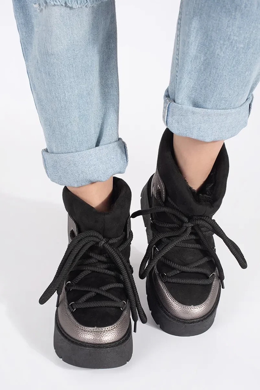 Melns-Sudrabs mežģīņots Sieviešu...