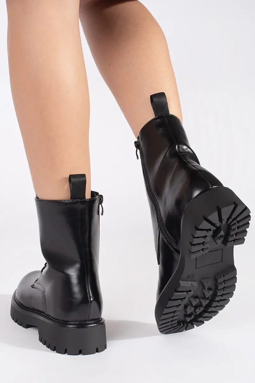 melnas krāsas zābaki zābaki gluda...