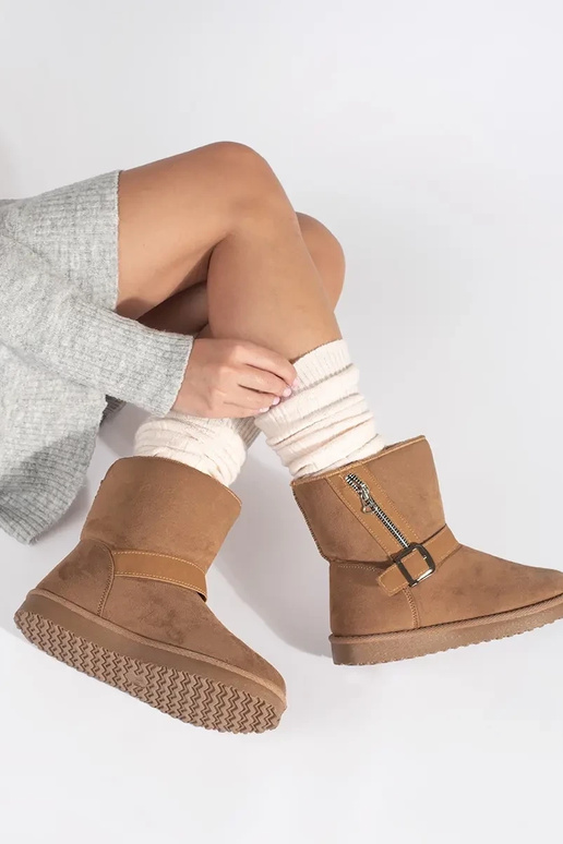 Smilšu krāsas sieviešu sniega zābaki...