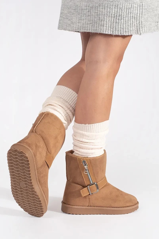 Smilšu krāsas sieviešu sniega zābaki...