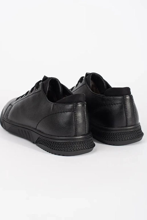 Melnas vīriešu siltās kažokādas pusboti