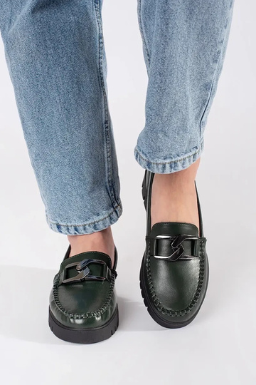 Haki krāsas mokasīni ar... 2