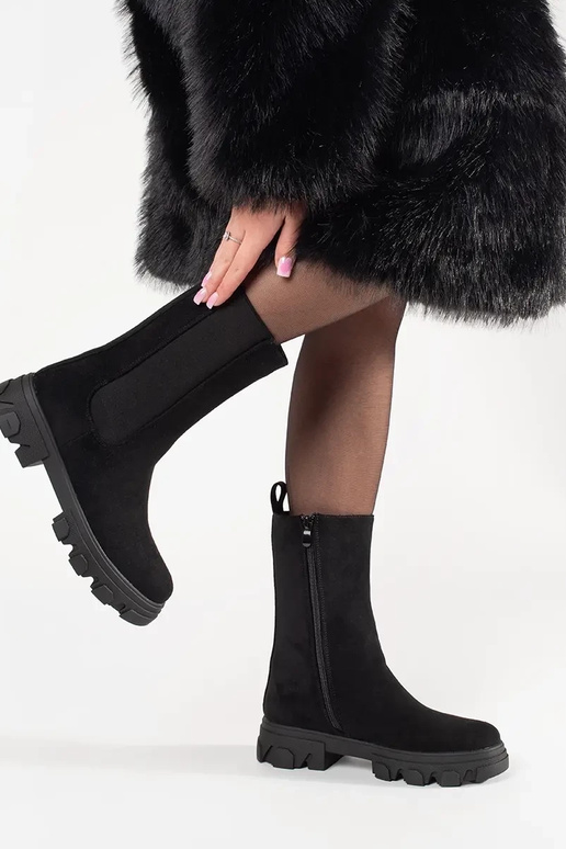 Melni zamša Chelsea apavi