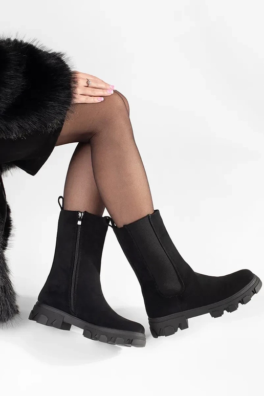 Melni zamša Chelsea apavi