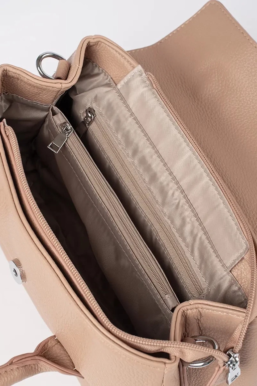 Gaišas krāsas sieviešu soma ar siksniņām