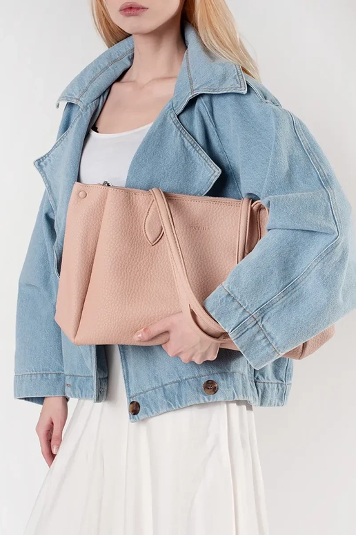 rozā rokassoma eko ādas