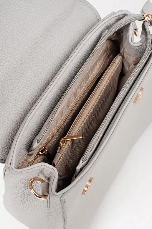 Pelēka maza soma ar zelta elementiem