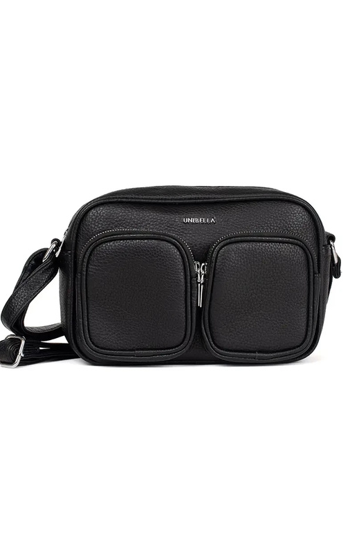 Melna maza rokassoma ar kabatām