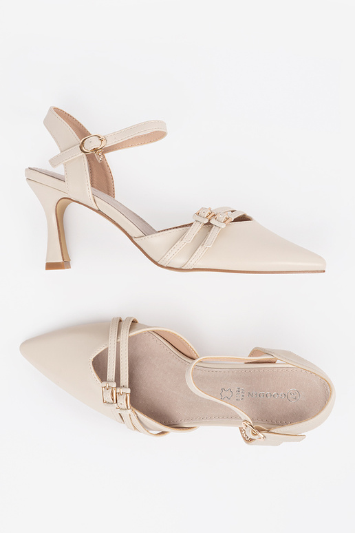 Ivory krāsas augstpapēžu kurpes