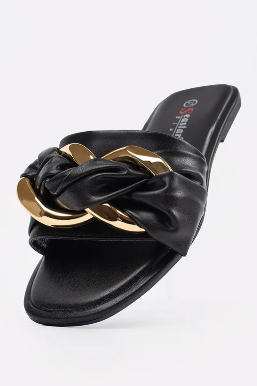 Melnas krāsas sieviešu dzīvokļu čības