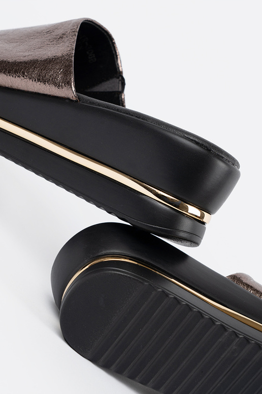 Sieviešu metāla dizaina čības ar...