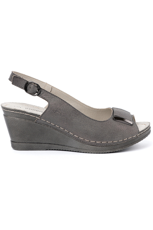 Sieviešu pelēkie sandales uz papēža